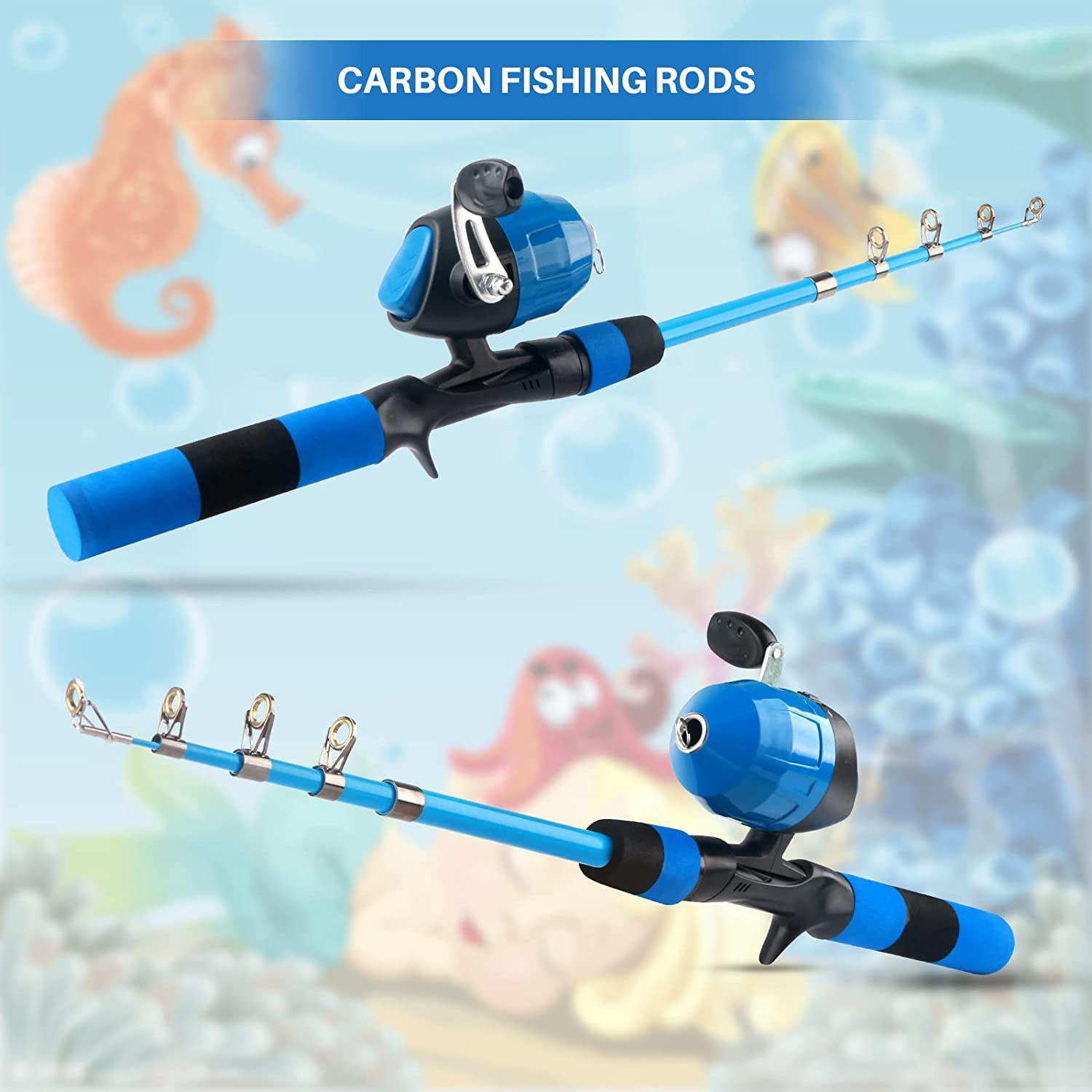 Kids Fishing Rod Reel and Lure, Kids Fishing Rod and Reel Combo Telescoping  Fully Durable
