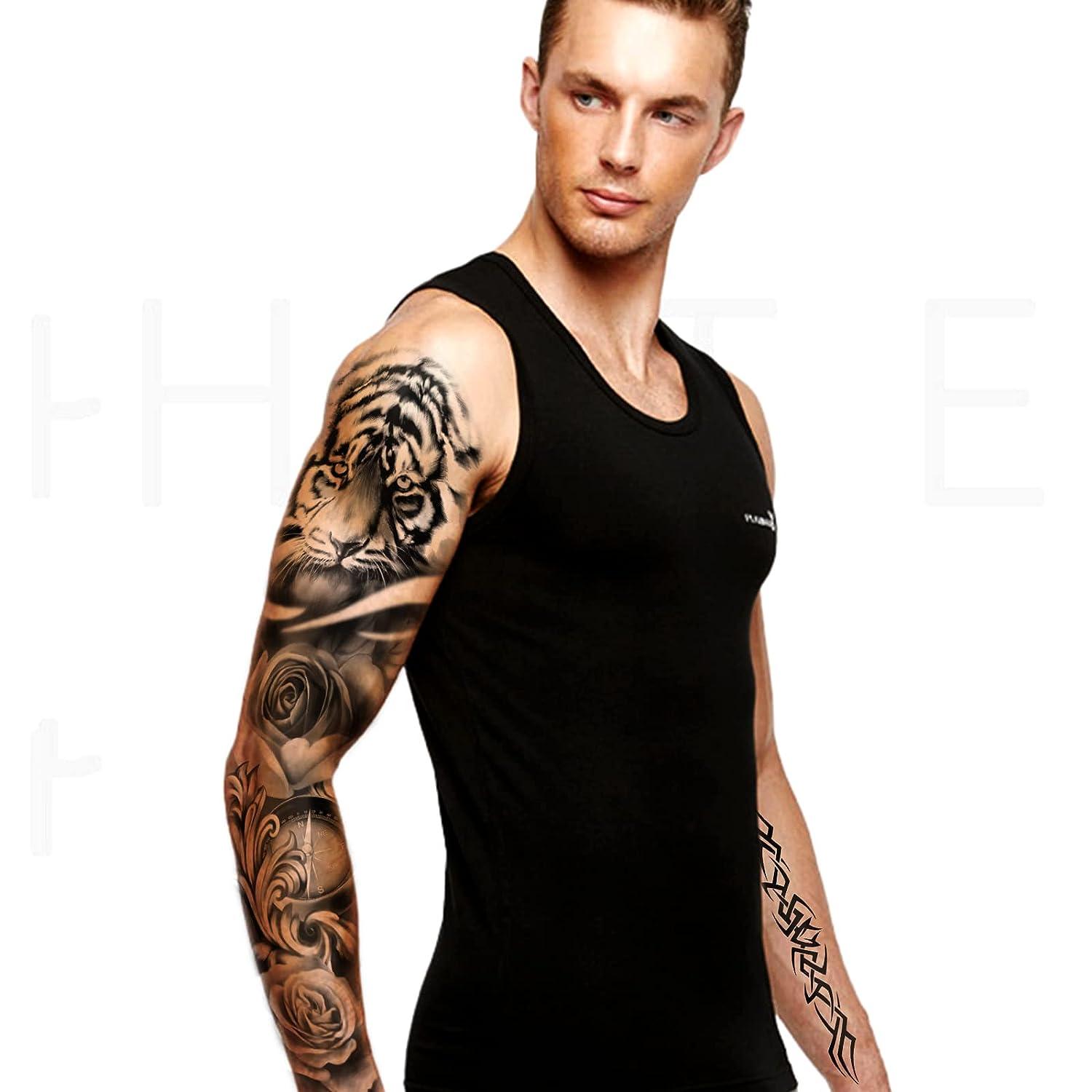5Pcs Large Temporary Body Art Arm Tattoo Sticker Sleeve Man Women  Waterproof USA - Helia Beer Co