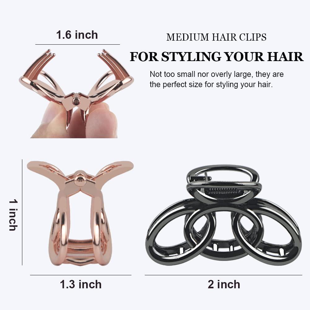 4 Pieces Hair Claw Clips Medium Size Hair Claws 1.3 Inch Hair Jaw Clip Claw  Clip Grip for Women Girls Thick or Medium Hair (Black and Brown) by Casewin  