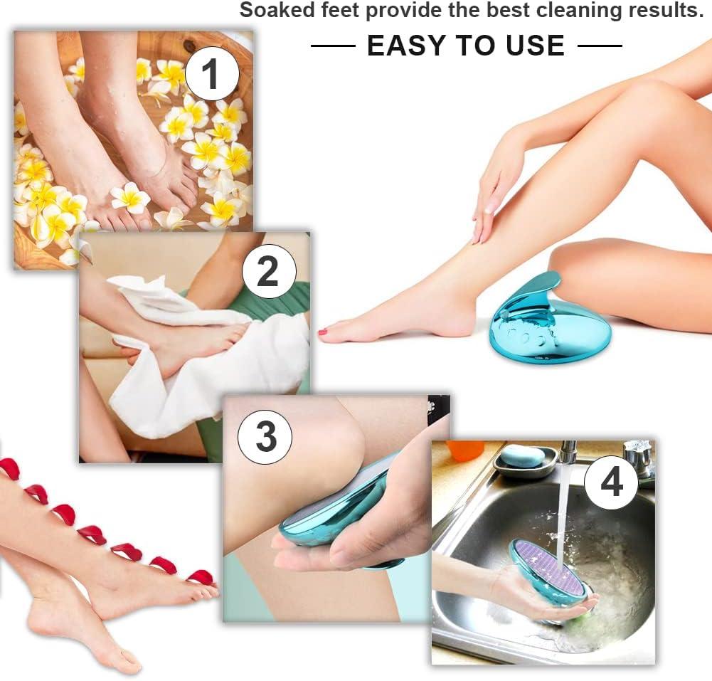 Upgraded Glass Foot File Callus Remover, Portable Handheld Feet
