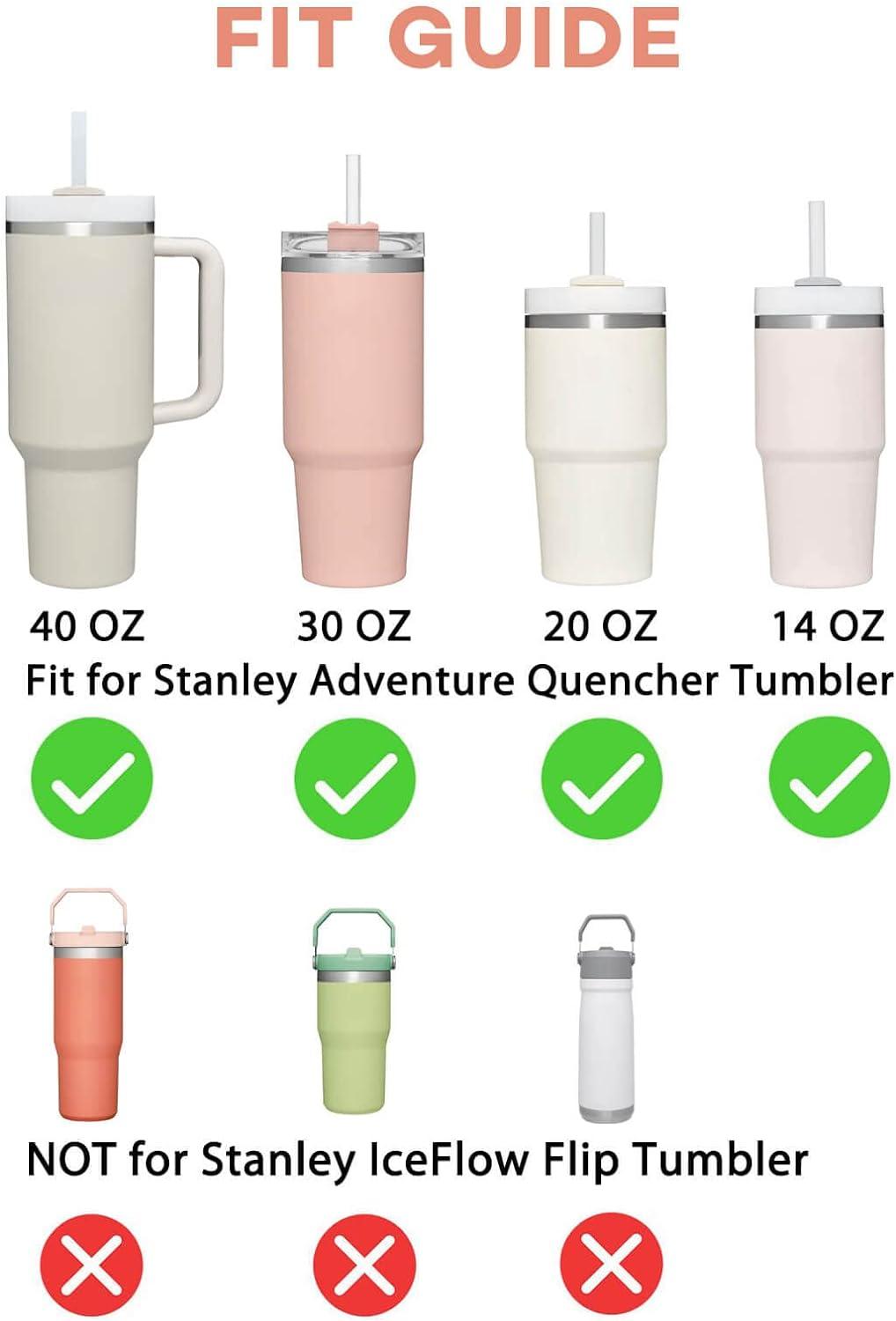 Trianu 6 Pack Replacement Straw for Stanley 40 oz 30 oz 20 oz Cup Tumbler, Reusable Straws for Stanley Adventure Quencher Tumbler with Handle, Plastic