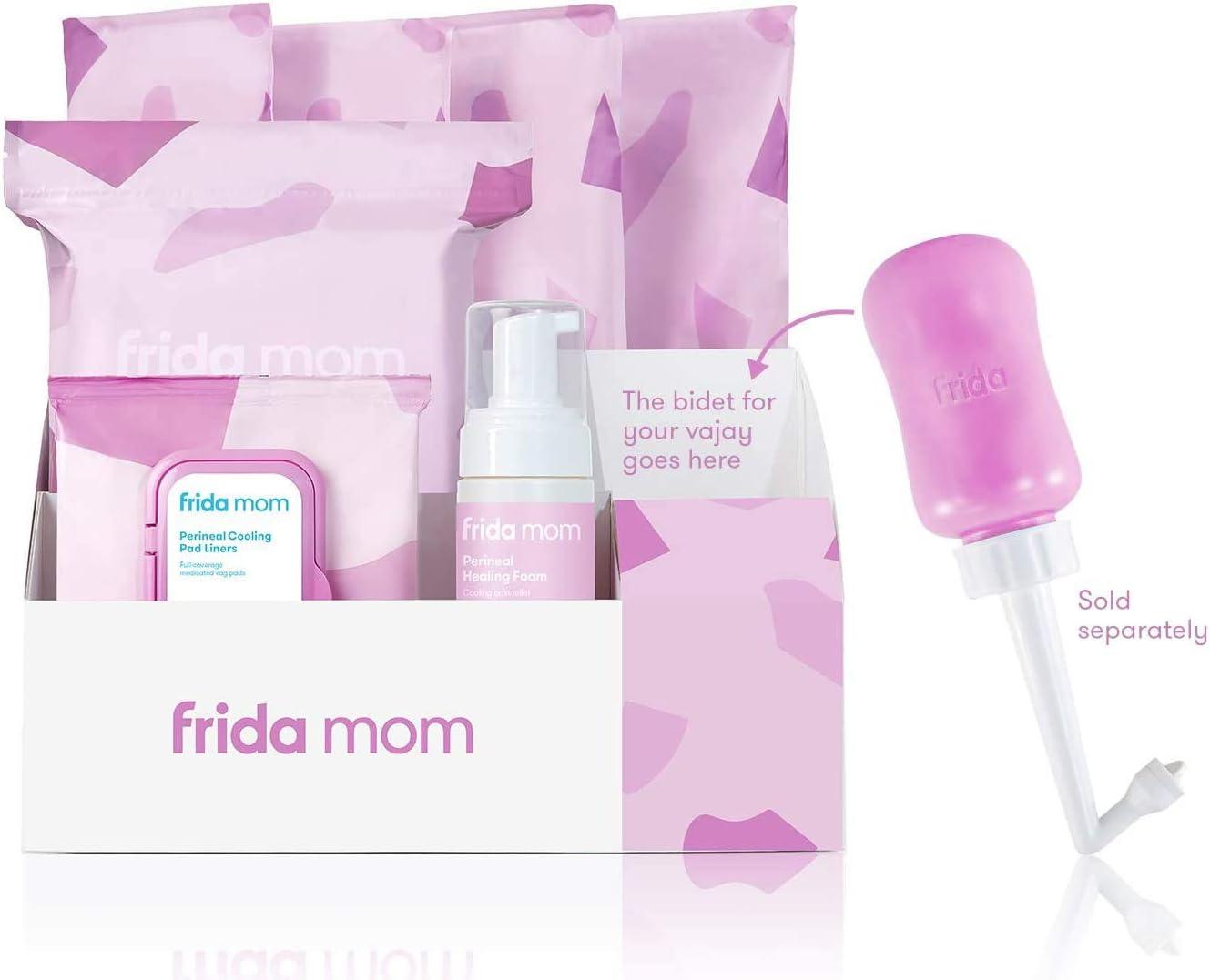 Frida Mom Postpartum Recovery Essentials Kit Includes Disposable Underwear,  Ice Maxi Absorbency Pads, Cooling Witch Hazel Medicated Pad Liners,  Perineal Medicated Healing Foam