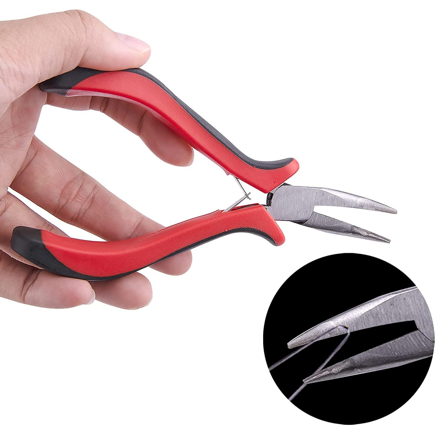 Hair Extensions Tools Kit for Hair Extensions: Pliers, Micro Pulling  Needle, 100pcs Brown Micro Link Rings Beads & 5pcs Silver Metal Alligator  Hair