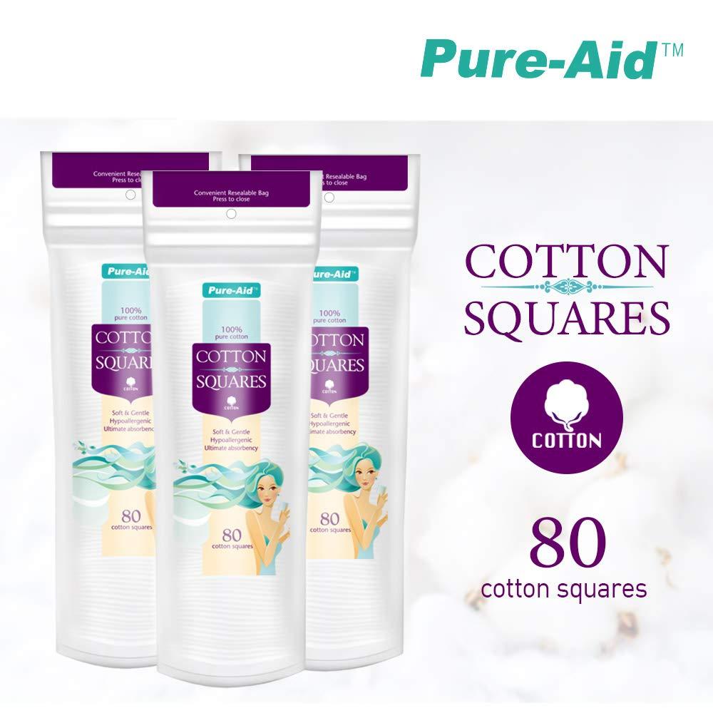 Pure-Aid 100% Cotton Squares, 80ct – Kareway