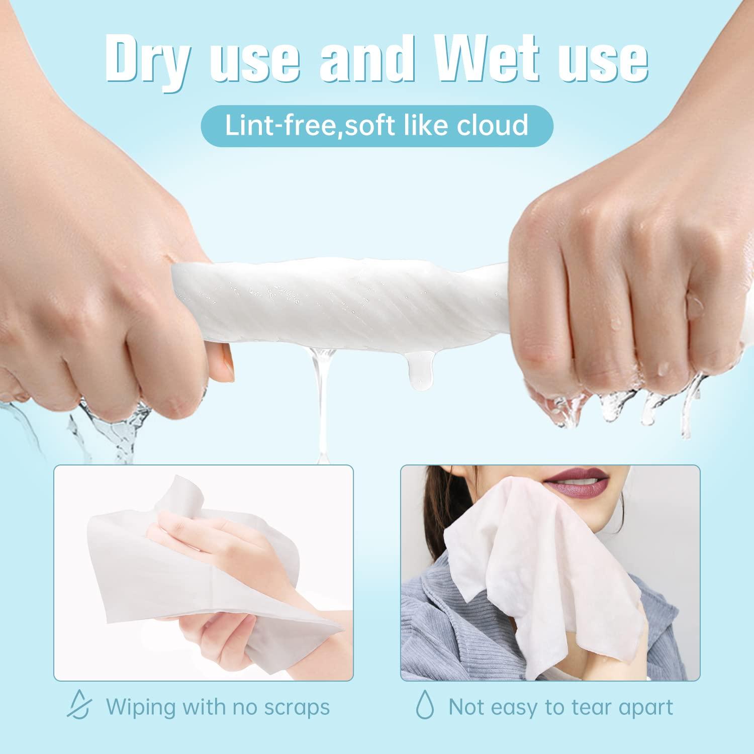 Disposable Face Towel Facial Tissue Soft Cotton Facial Cleansing Cloths  Towelettes Dry for Cleaning Office Travel Makeup Remove