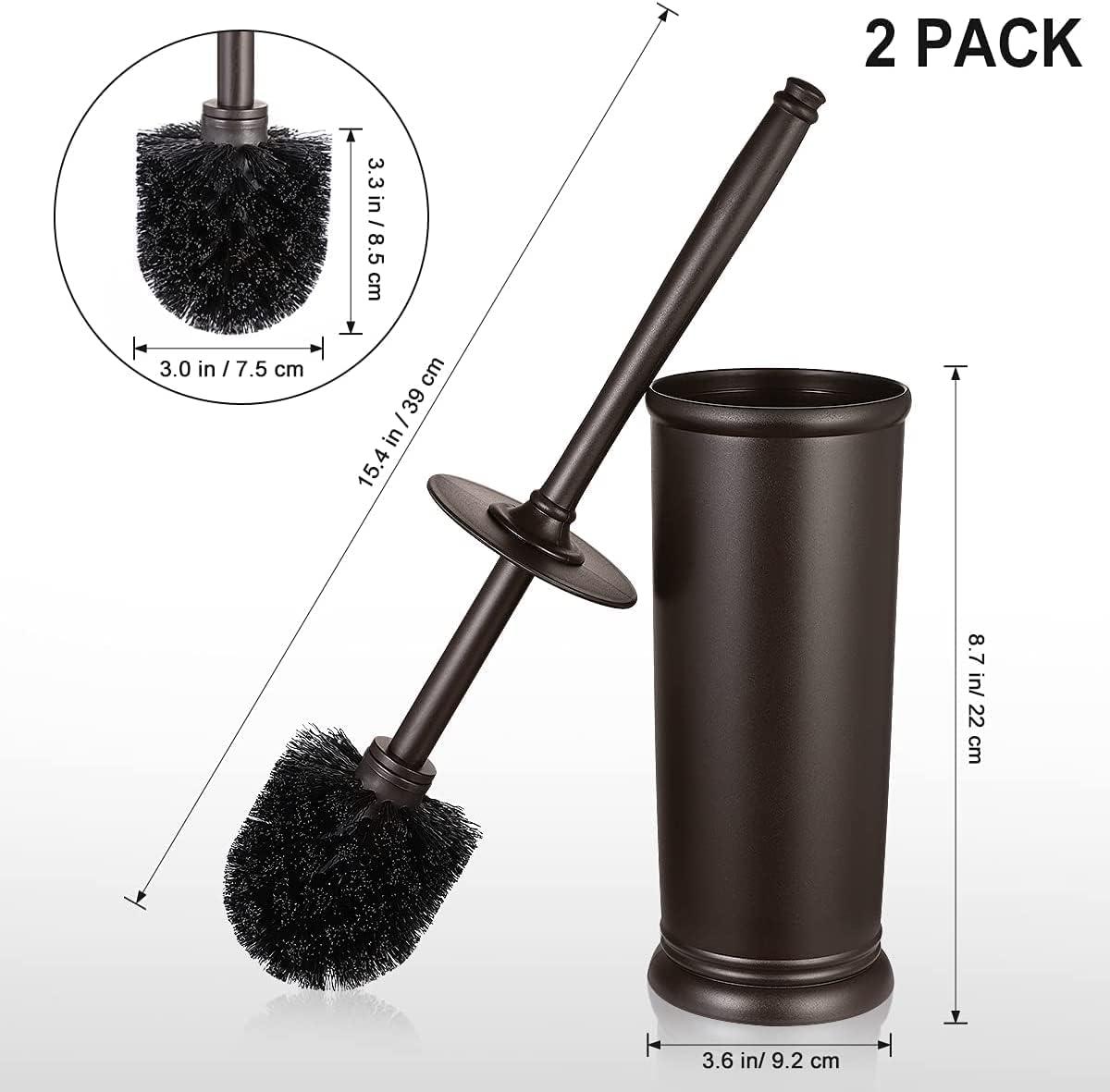 Toilet Bowl Brush Holder Set: 2 Pack Modern Deep Cleaning Bathroom Toilet  Scrubber with Caddy for rv - Rim Decorative Accessories Cleaner Brushes for