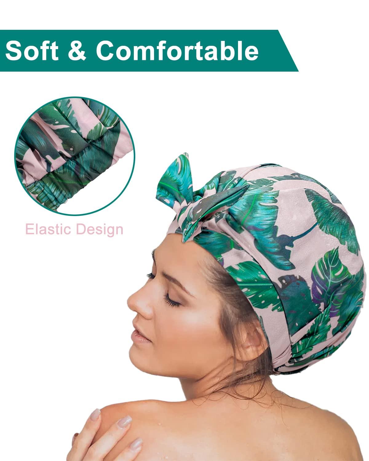 Kitsch Luxury Shower Cap for Women Waterproof - Reusable Shower Cap | Hair  Cap for Shower | Holiday Gift | Waterproof Hair Shower Caps for Long Hair 
