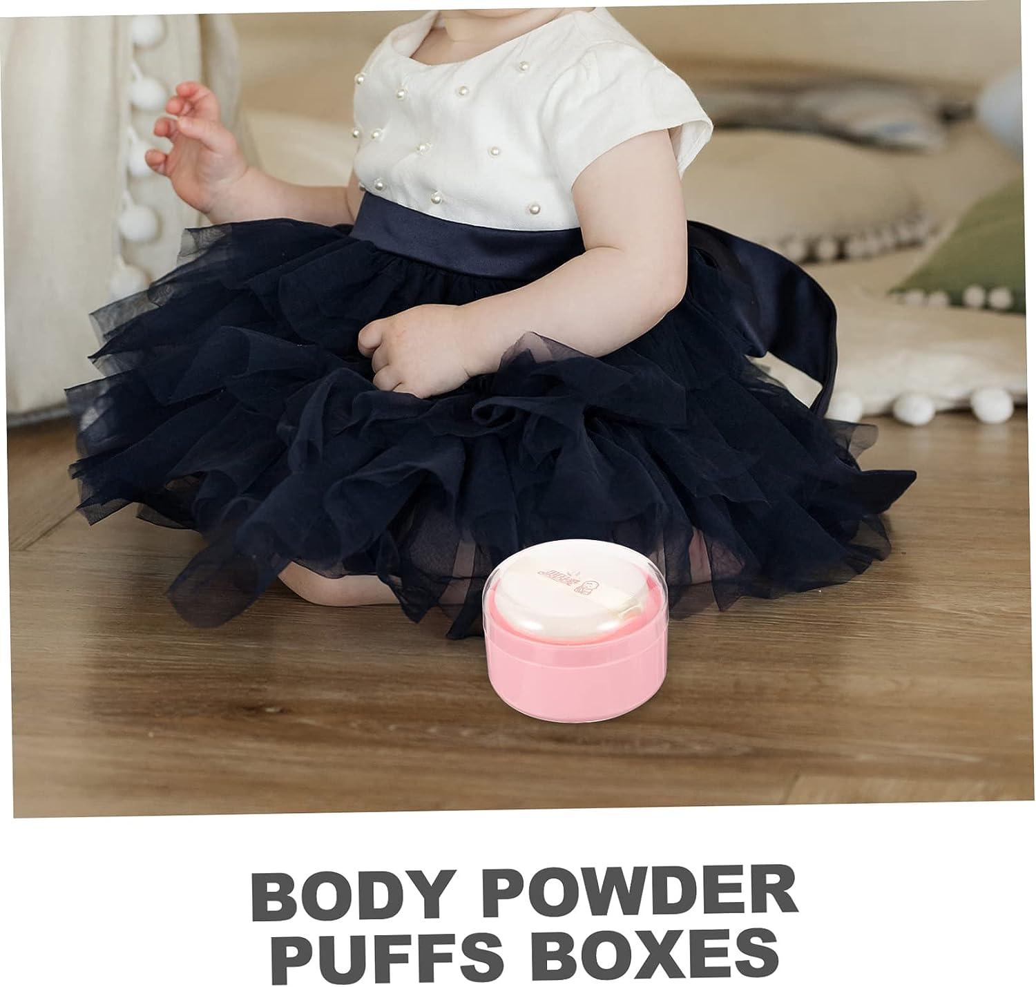 SECFOU 4pcs Box Body Powder Puff Box Baby Powders Travel Dispenser