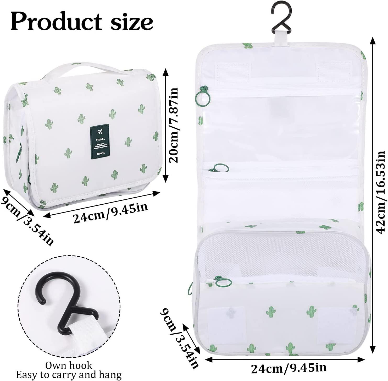 MHDGG Makeup Bag Lazy Cosmetic Bag Travel Toiletry Bag Cosmetic Make Up Organizer Waterproof Travel Accessories for Women and Girls,Mini Cactus