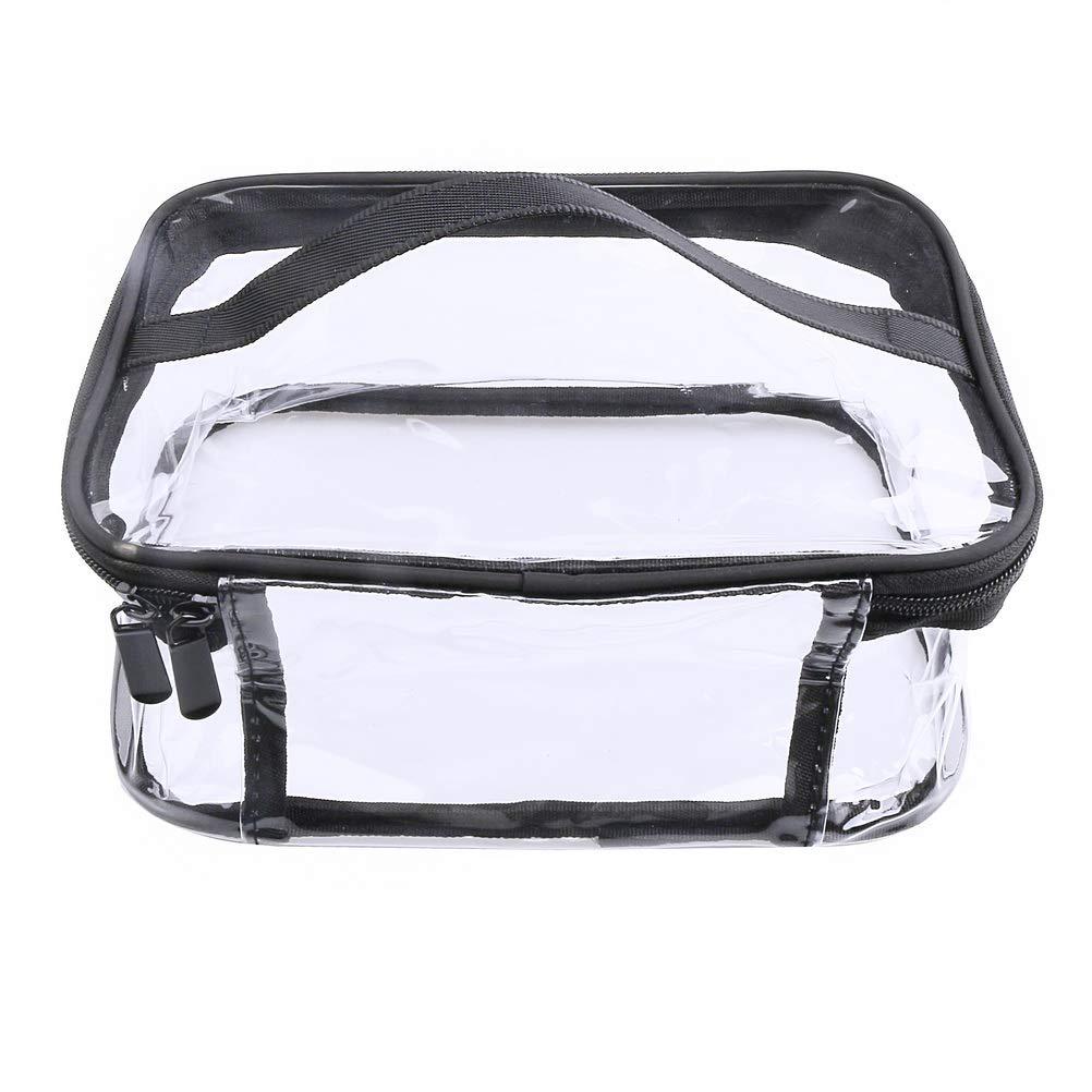 BCP 10 PCS Small Large PVC Transparent Plastic Cosmetic Organizer Bag Pouch  With Zipper Closure,Travel Toiletry Makeup Bag 6 x 4.5 Inch,7 x 7.5 Inch
