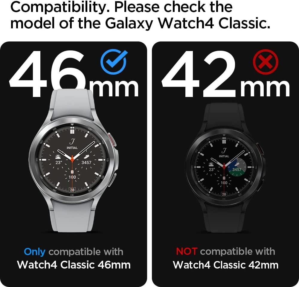 Spigen Protector Classic 46mm Chrono 4 Black Watch for Designed Samsung Ring Shield (2021) - Galaxy Bezel
