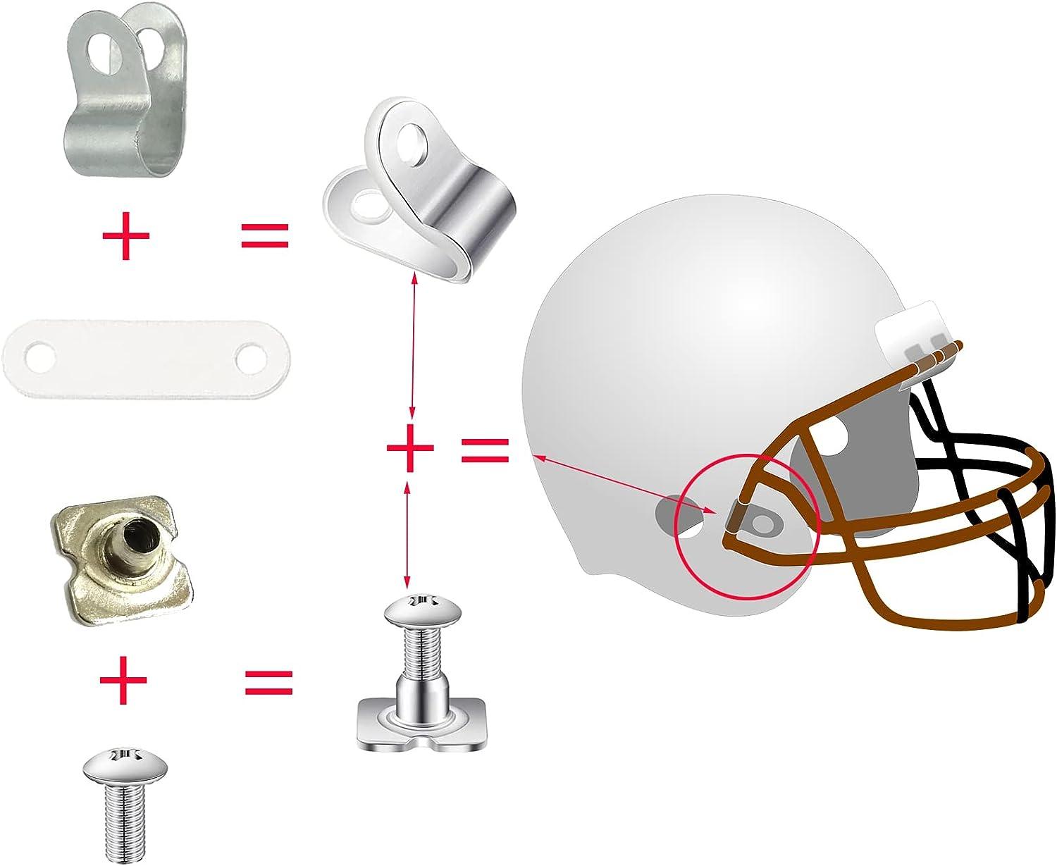 MingQiEven 61 Pcs Football Helmet Repair Kit, Hockey Helmet Replacement  Parts, Visor J Clips Rubber Gasket Screw Nuts with 1 Pcs Srewdriver, Chin