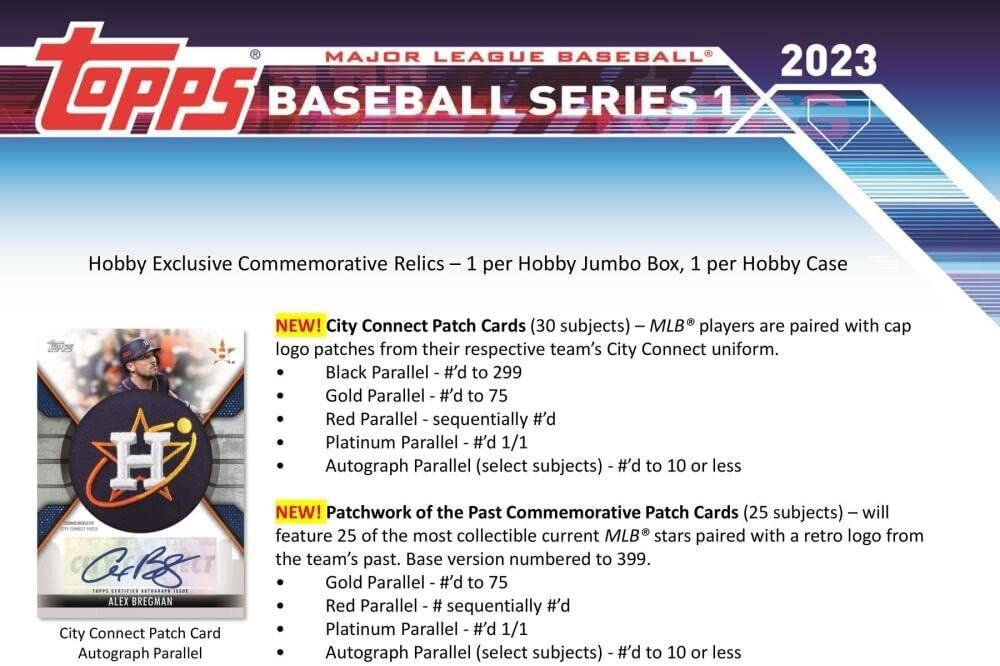 2023 Topps Series 1 Baseball Hobby Box (24 Packs/14 Cards: 1 Auto or Mem, 1  Silver Pack)