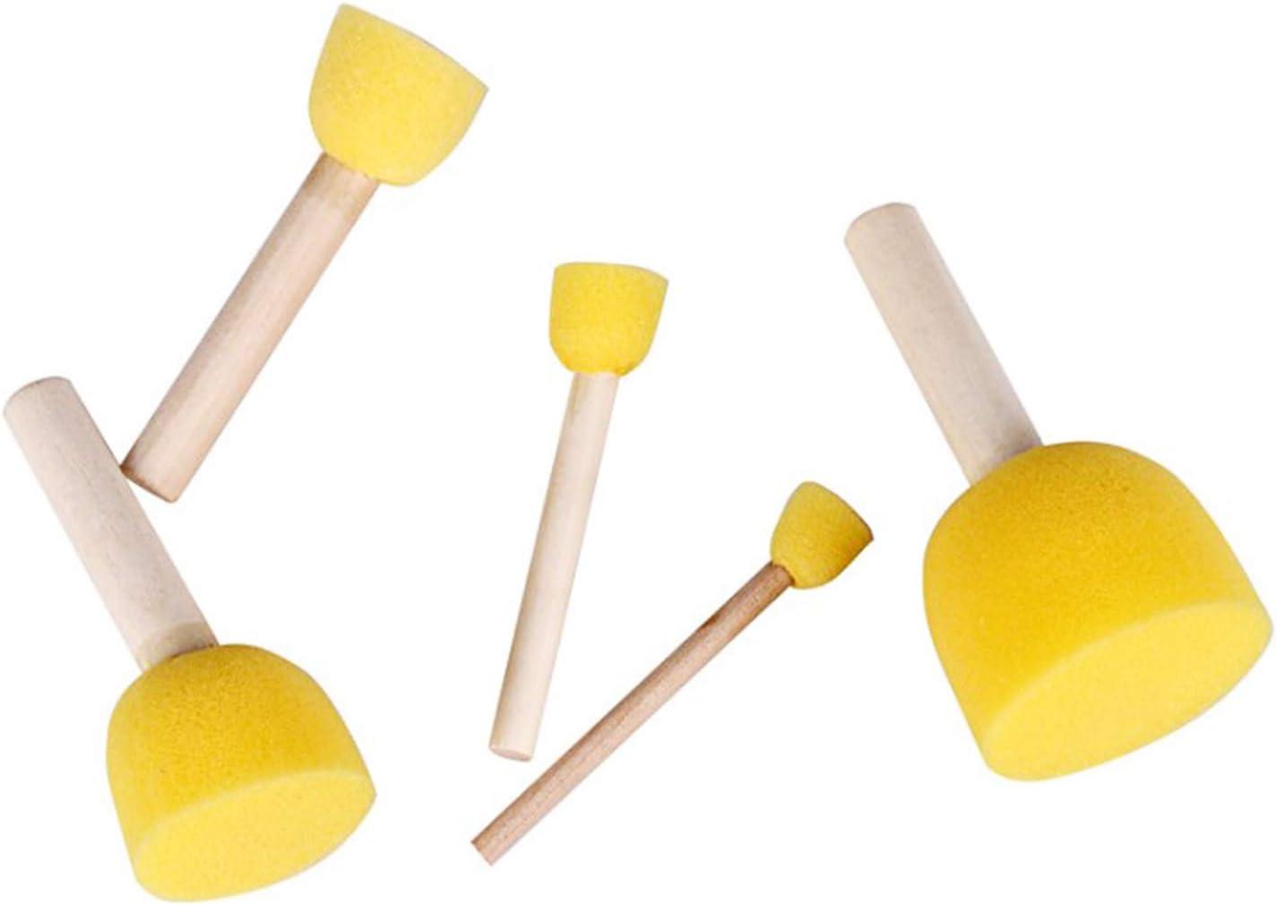 Stencil Sponge Dabber Wooden Handle Foam Brush Furniture Art Crafts 20 Pcs  Set