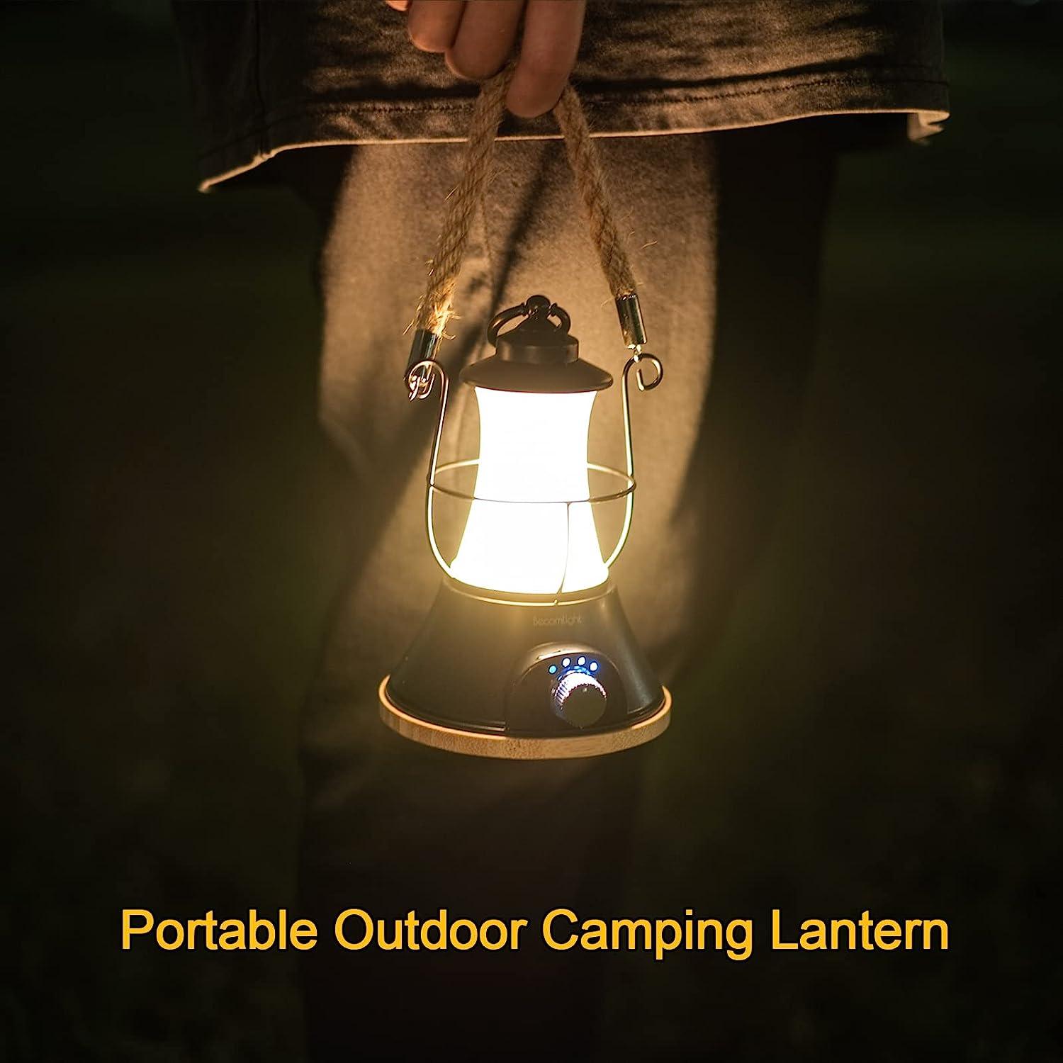 LED Camping Lantern Rechargeable 30008000K: Cute Retro Handheld Portable  Lanterns Outdoor, 5000mAh Battery Powered Dimmable Emergency Lamp for Home  Power Outages, Hurricane Lighting (Black) M9 - Black