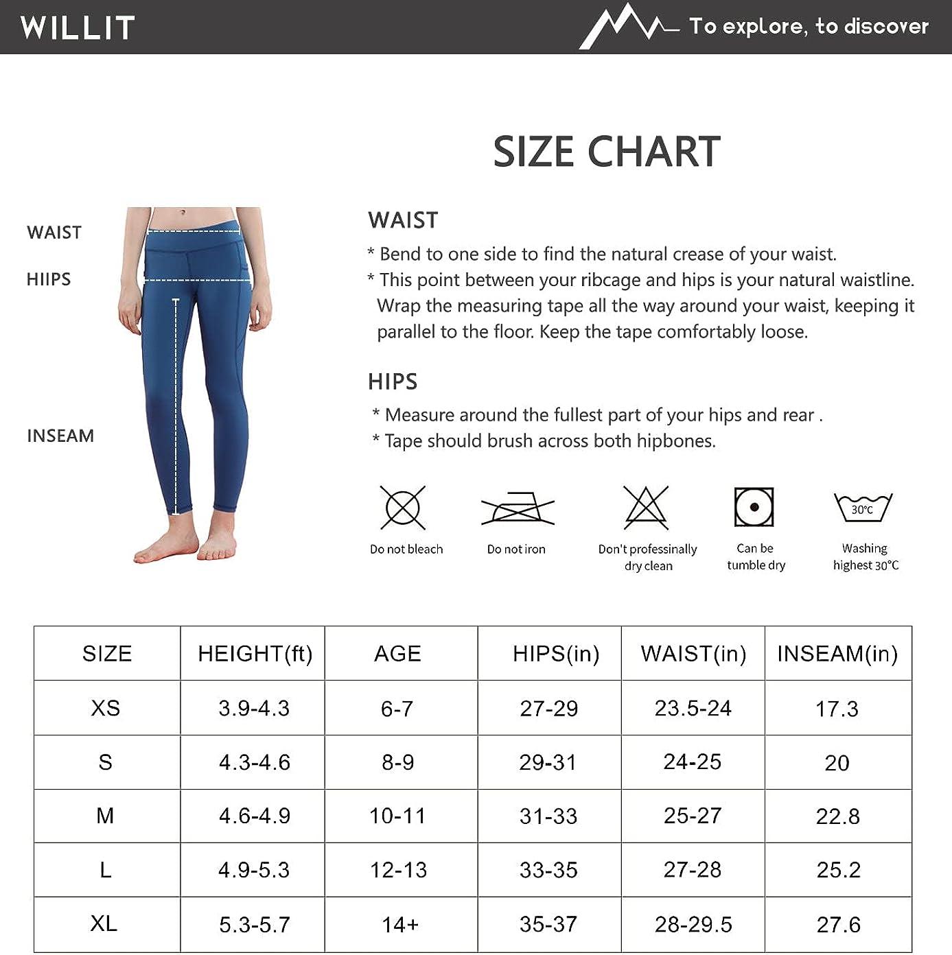  Willit Girls Athletic Leggings Youth Kids Dance Running Yoga  Leggings Pants Active Compression Tights