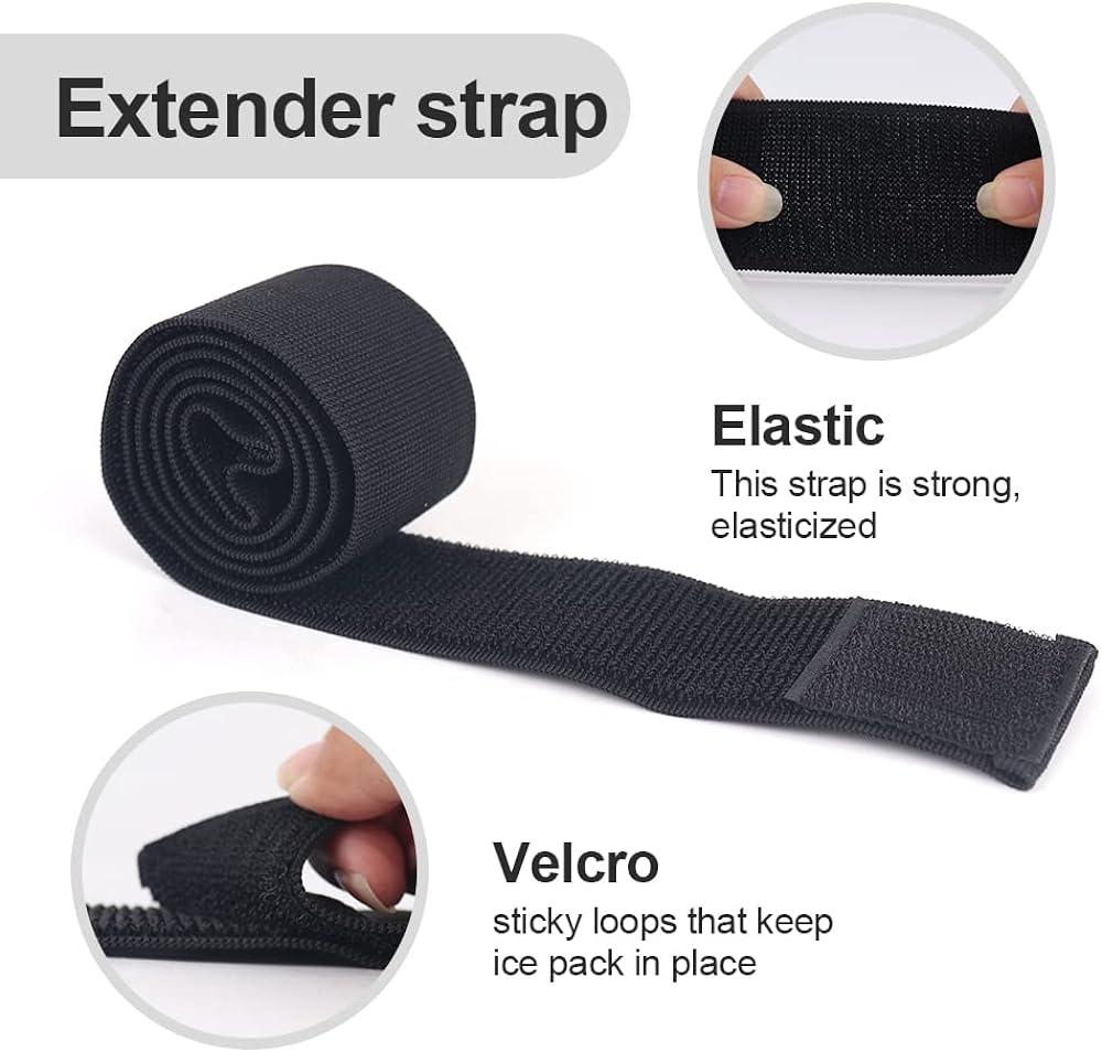  Spand-Ice Extender Strap - Multipurpose Elastic Hook and Loop  Extension for Ice Packs, Ice Belts, Back/Knee/Ankle Braces, Vests, Wraps,  and Belts - Made in USA (4 x 9 Inches) : Health