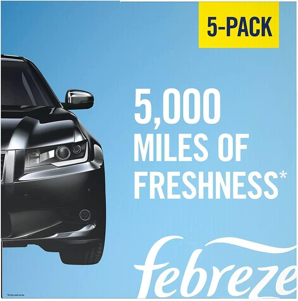 Febreze Air Freshener Car Vent Clips, Linen & Sky, 5-count