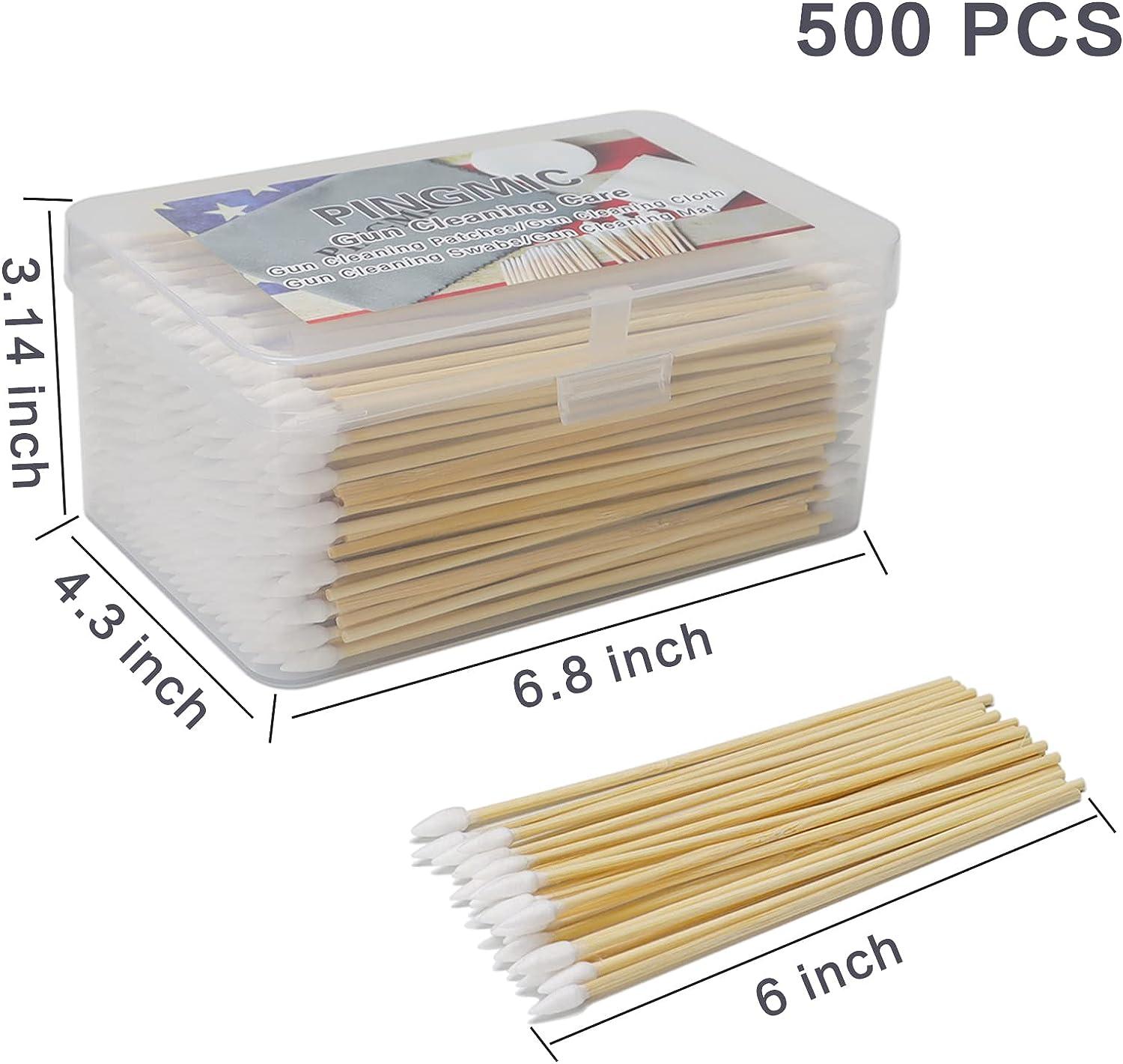 500PCS Precision Gun Cleaning Swabs, 6 Inch Pointed Cotton Swabs with  Storage Case - Lint Free Sturdy Cotton Swabs with Bamboo Handle - Long Cotton  Swab for Gun Cleaning, Makeup, Electronic