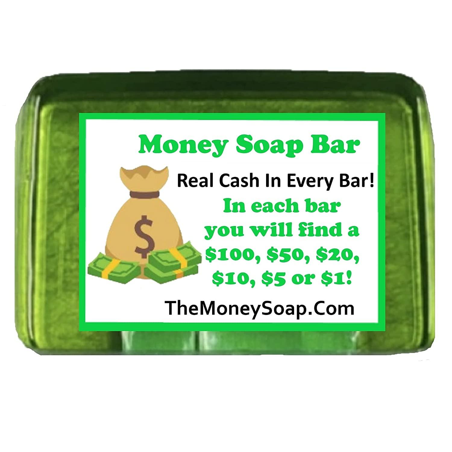 Money Soap Jackpot Cash in Every Bar Best Seller as Seen on Tik Tok Green  With Fruity Scent 