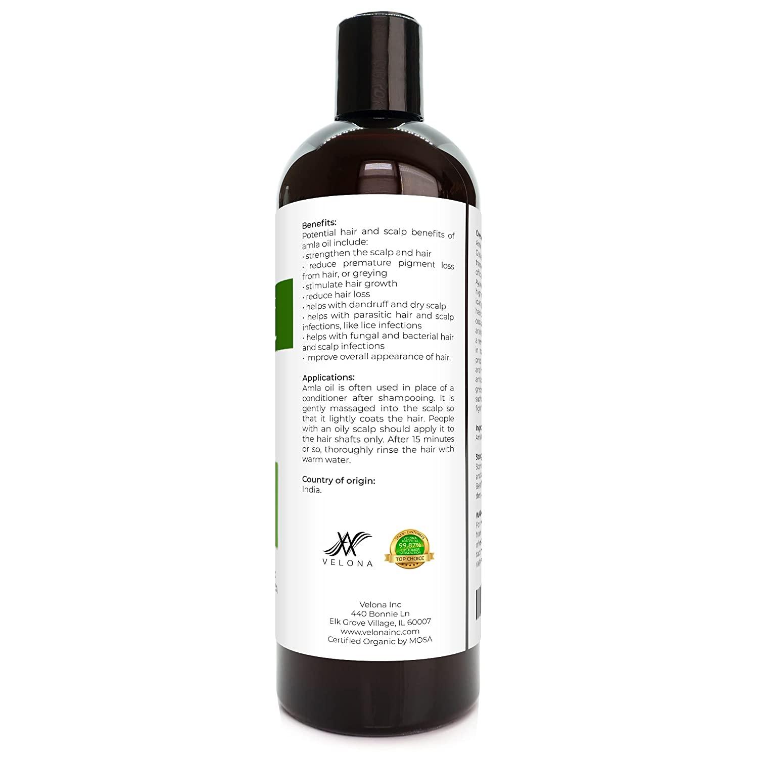 Amla Oil by Velona - 16 oz | 100% Pure and Natural Carrier Oil | Extra ...