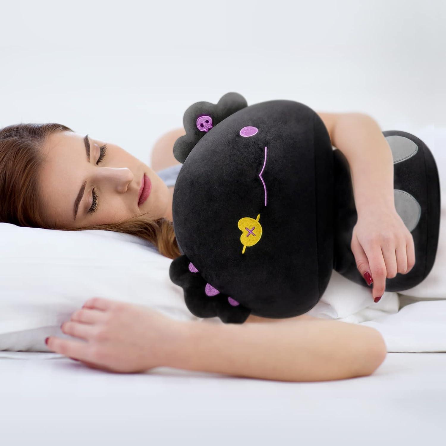  Mewaii 8” Mushroom Plush, Cute Black Cat Plush Pillow