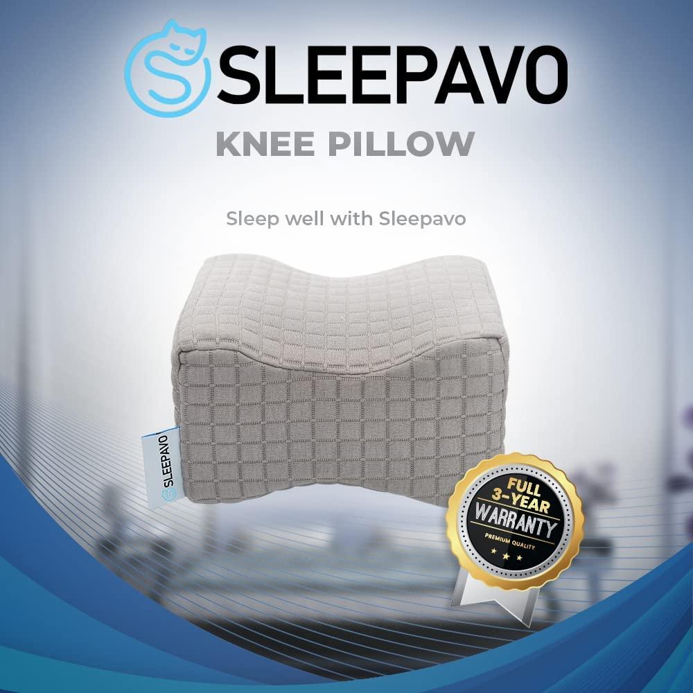 AUVON Contoured Leg Knee Pillow for Sleeping, Cooling Memory Foam Leg Pillow for Sciatica, Back, Knee and Joint Pain Relief, Helps Spine Alignment