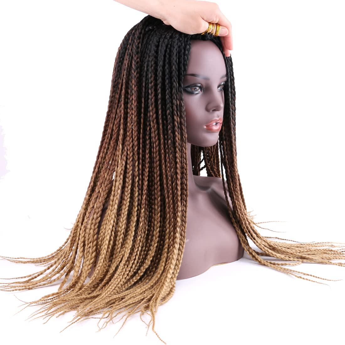 Ombre Grey 3X Box Braids Synthetic Braid In Dreads For Women, Pre