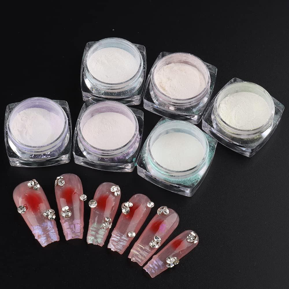 White Iridescent Nails Powder Aurora Chrome Dust for Nails Mermaid Pearly  Luster Powder Manicure Pigment Nail Art Pearl Powder - AliExpress