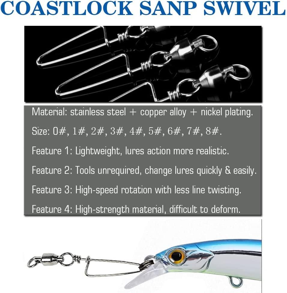 Lot Swivels Snap Barrel Ball Bearing 3 Way Fishing Tackle  Saltwater/Freshwater