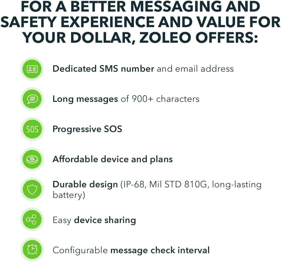 ZOLEO Satellite Communicator Two-Way Global SMS Text Messenger & Email,  Emergency SOS Alerting, Check-in & GPS Location Android iOS Smartphone  Accessory