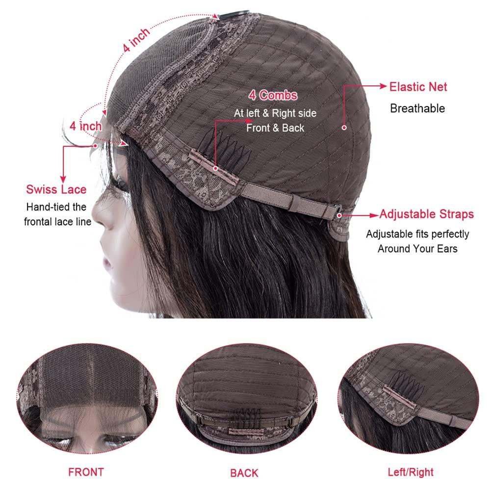 4x4 Inch U Part Swiss Lace Wig Cap for Making Wigs with Adjustable Straps  on the