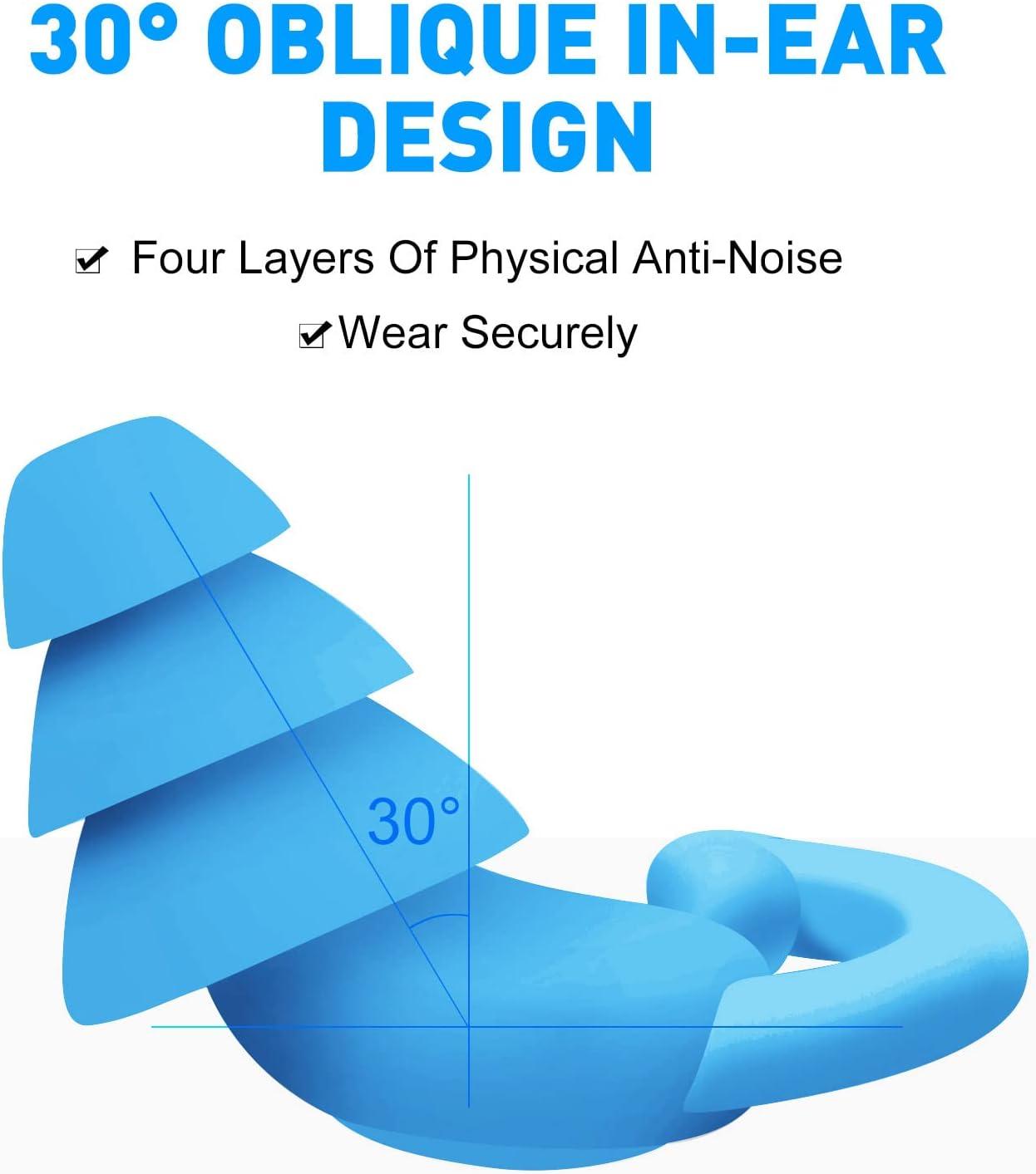 Silicone Ear Plugs for Noise Reduction - Reusable Soft Comfortable