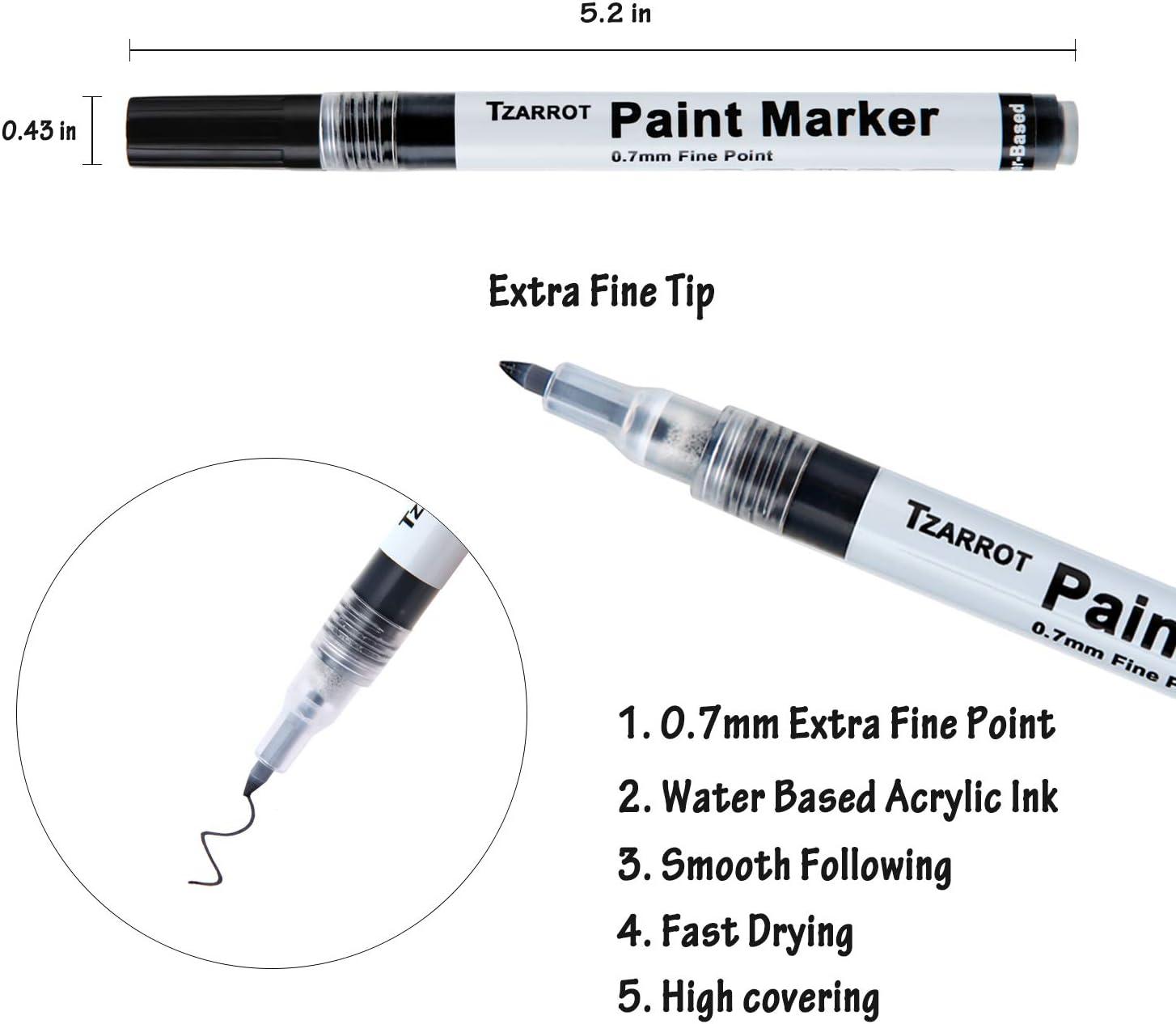 White Paint Marker: 8 Pack 0.7mm White Acrylic Paint Qatar