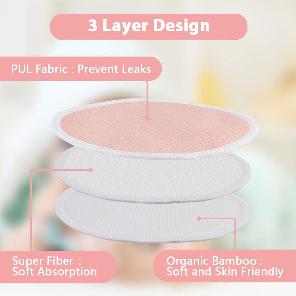 12pcs(6 Pairs) 3 Layers Cotton Reusable Breast Pads Nursing