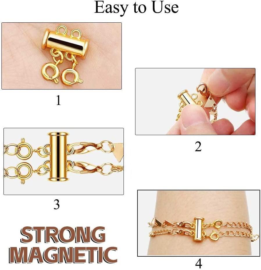 2/4Pcs Magnetic Necklace Clasps and Closures Gold and Silver