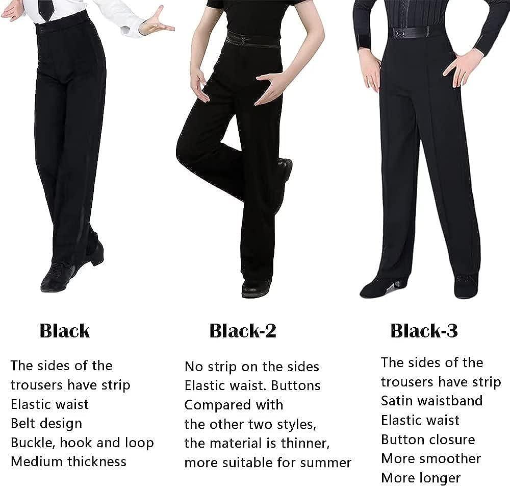  Women's Ballroom Dance Pants, Black, 6 Buttons