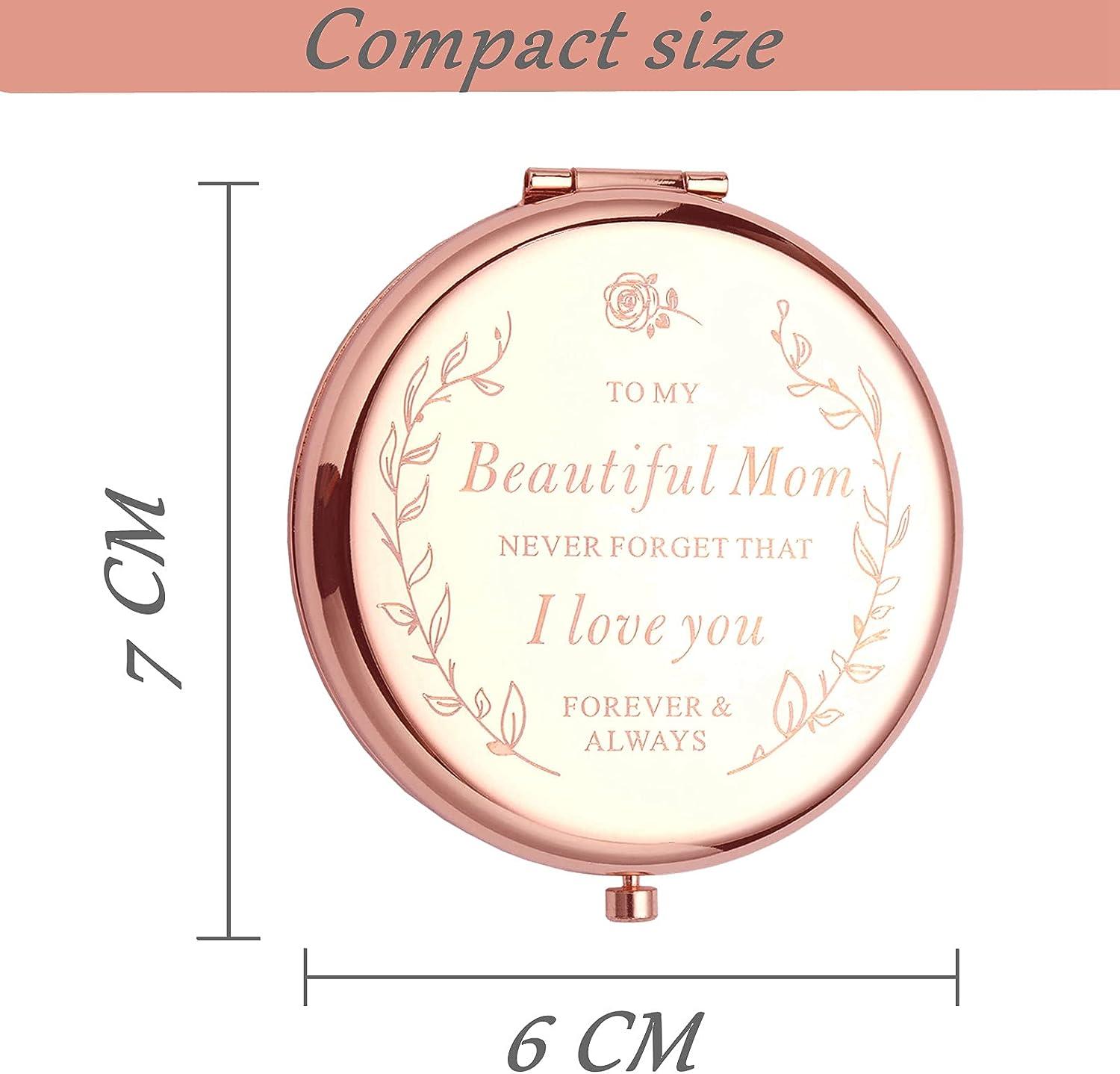 COYOAL Mom Gifts from Daughter Son Husband Engraved Compact Mirror