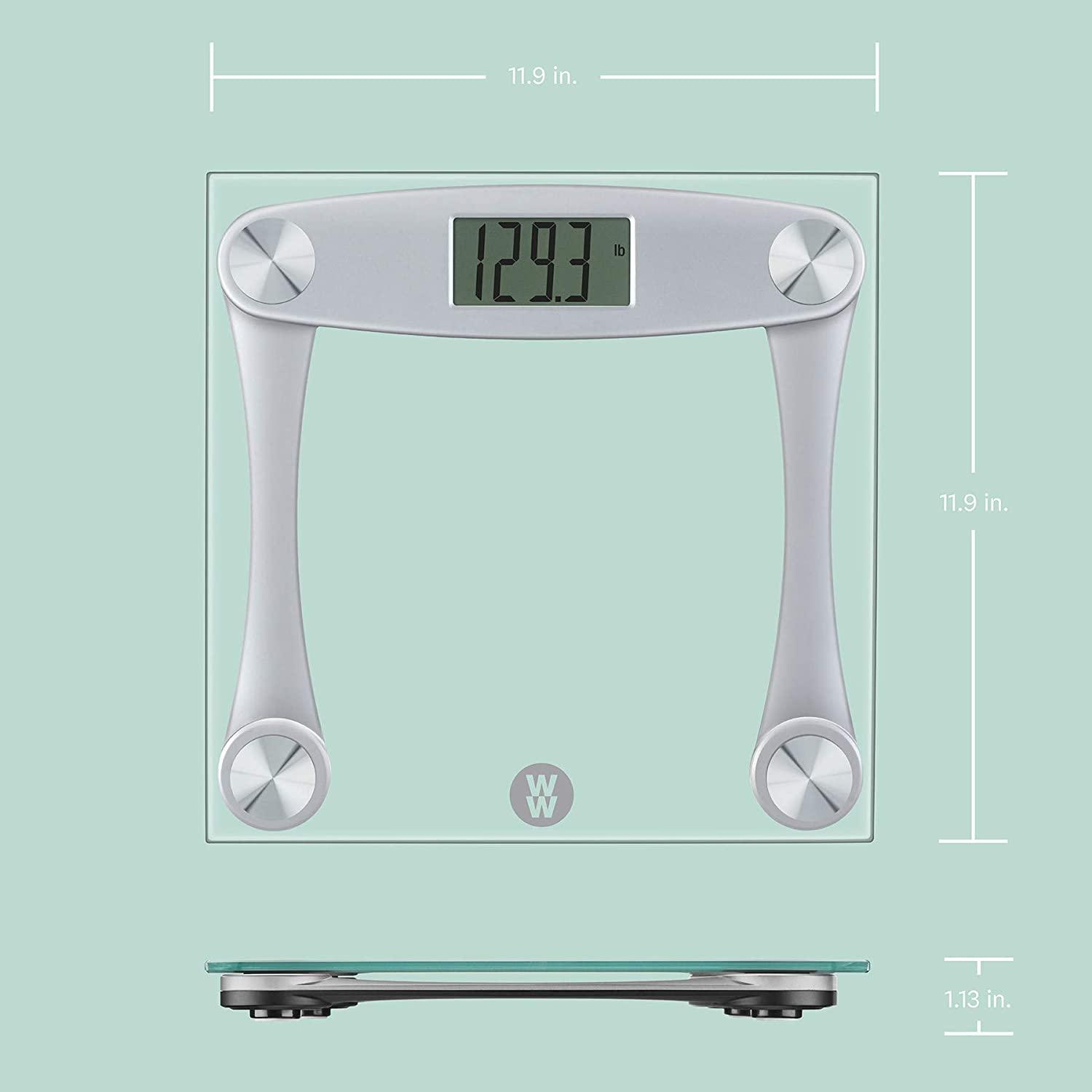 WW Scales by Conair Digital Glass Bathroom Scale 400 Lbs. Capacity Silver  Frame