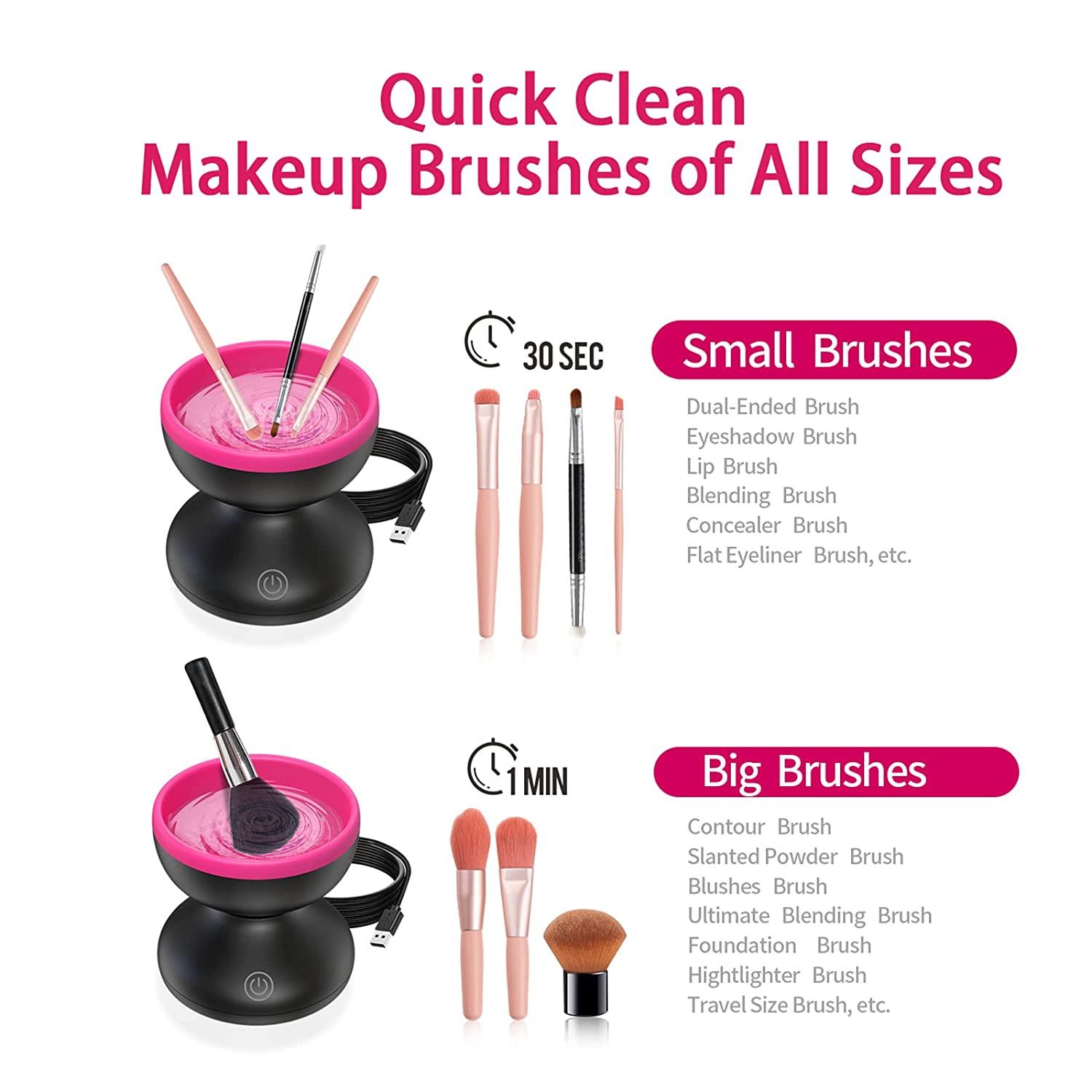 Electric Makeup Brush Cleaner Machine Alyfini Portable Automatic USB  Cosmetic