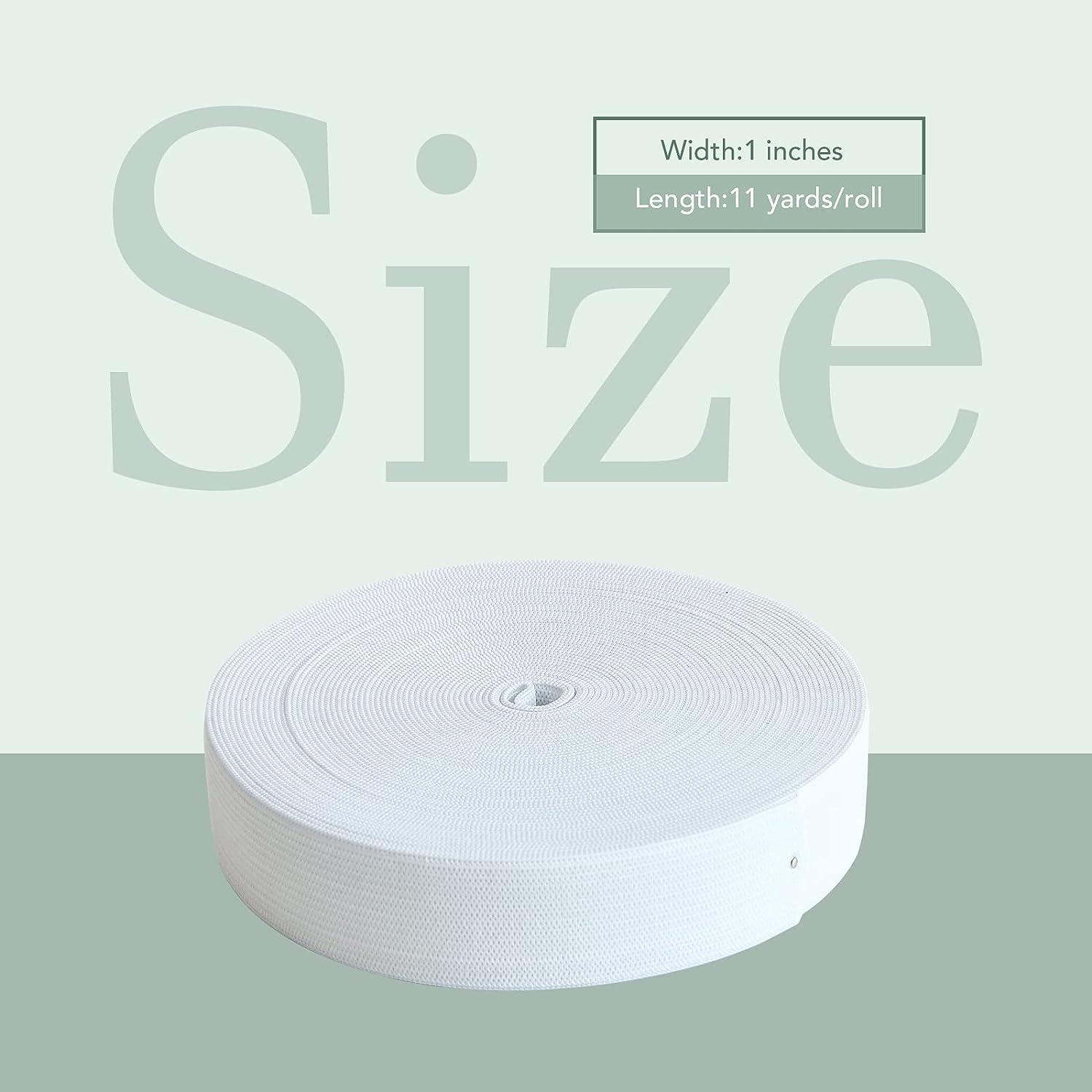Elastic Bands for Sewing 1 Inch 11 Yards White Elastic Spool Knit Elastic  Spool High Elasticity for Waistband Pants Dress Swimwear Belt or Crafts DIY  (White-1 in * 11 Yard) White 1 Inch * 11 Yard
