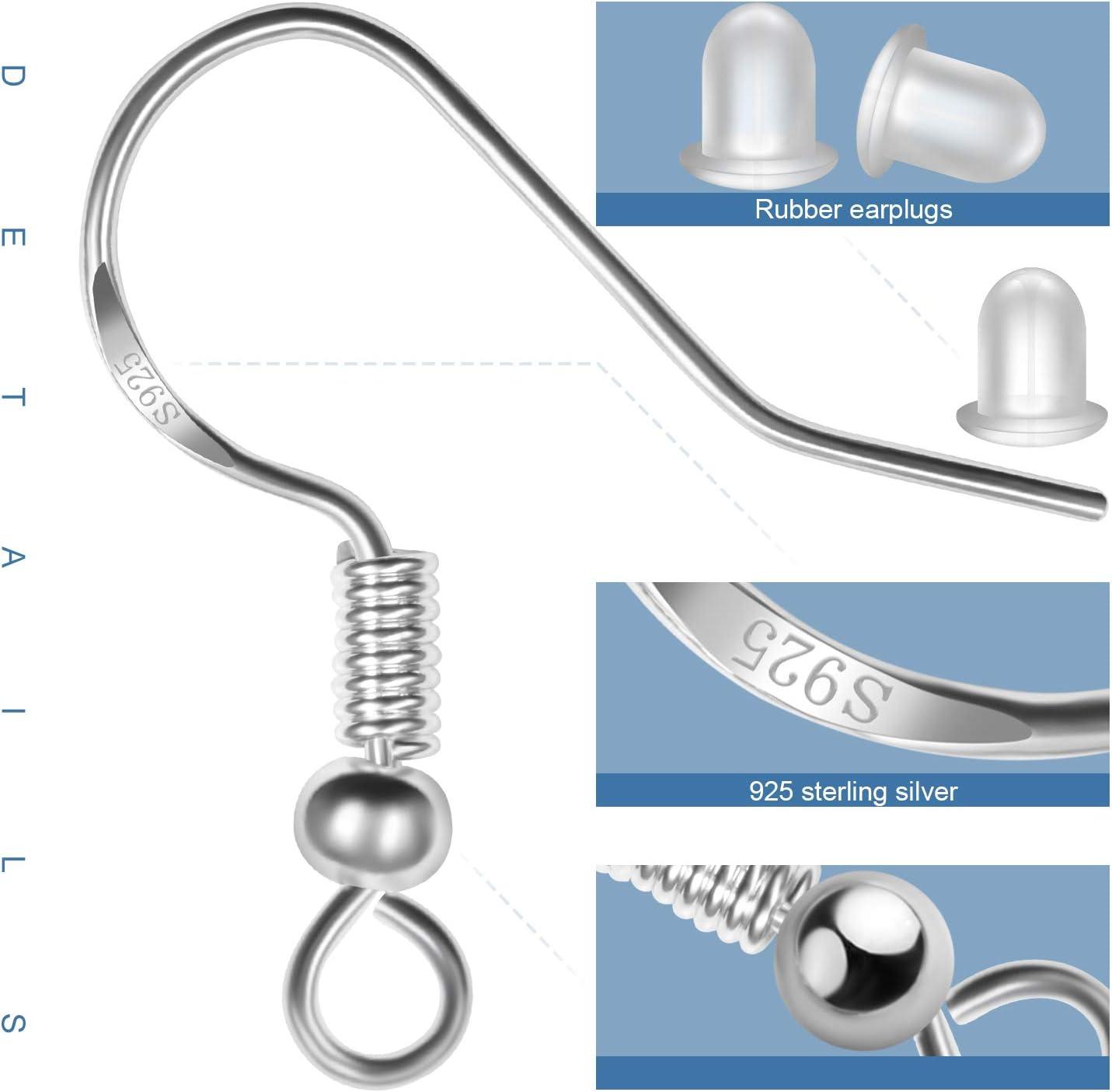 925 Sterling Silver Earring Hooks Hypoallergenic Earring Ear Wires