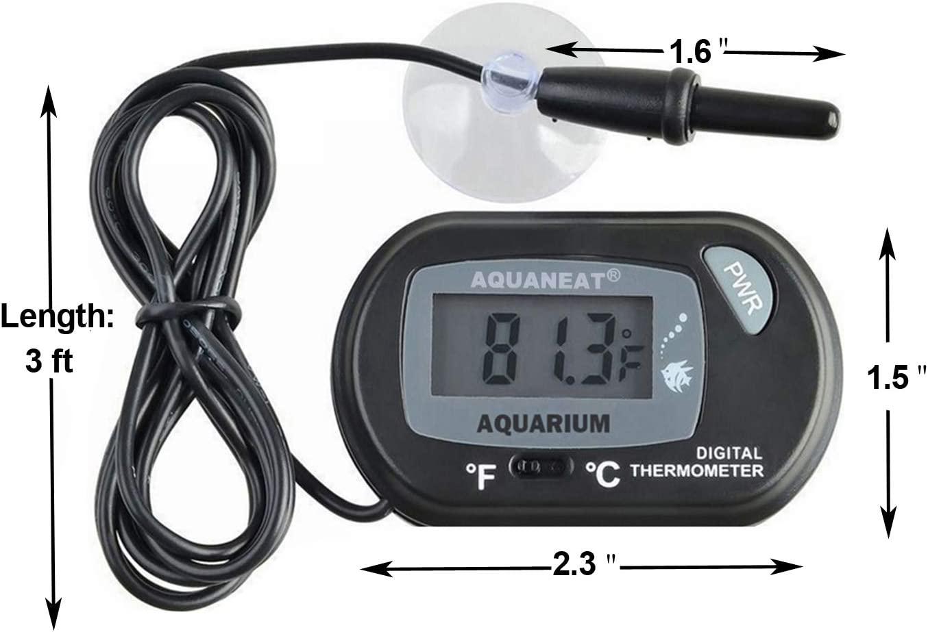 AQUANEAT 3 Pack Aquarium Thermometer, Reptile Thermometer, Fish Tank  Thermometer, Digital Thermometer, Terrarium Water Temperature Test