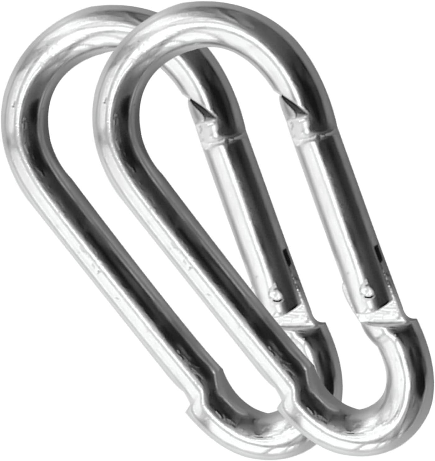 Stainless Steel Spring Snap Hook Carabiner M6 M8 M10 Heavy Duty Carabiner  Clip Spring Clips Keychain 5/16 Inch Quick Links for Backpack, Hammocks