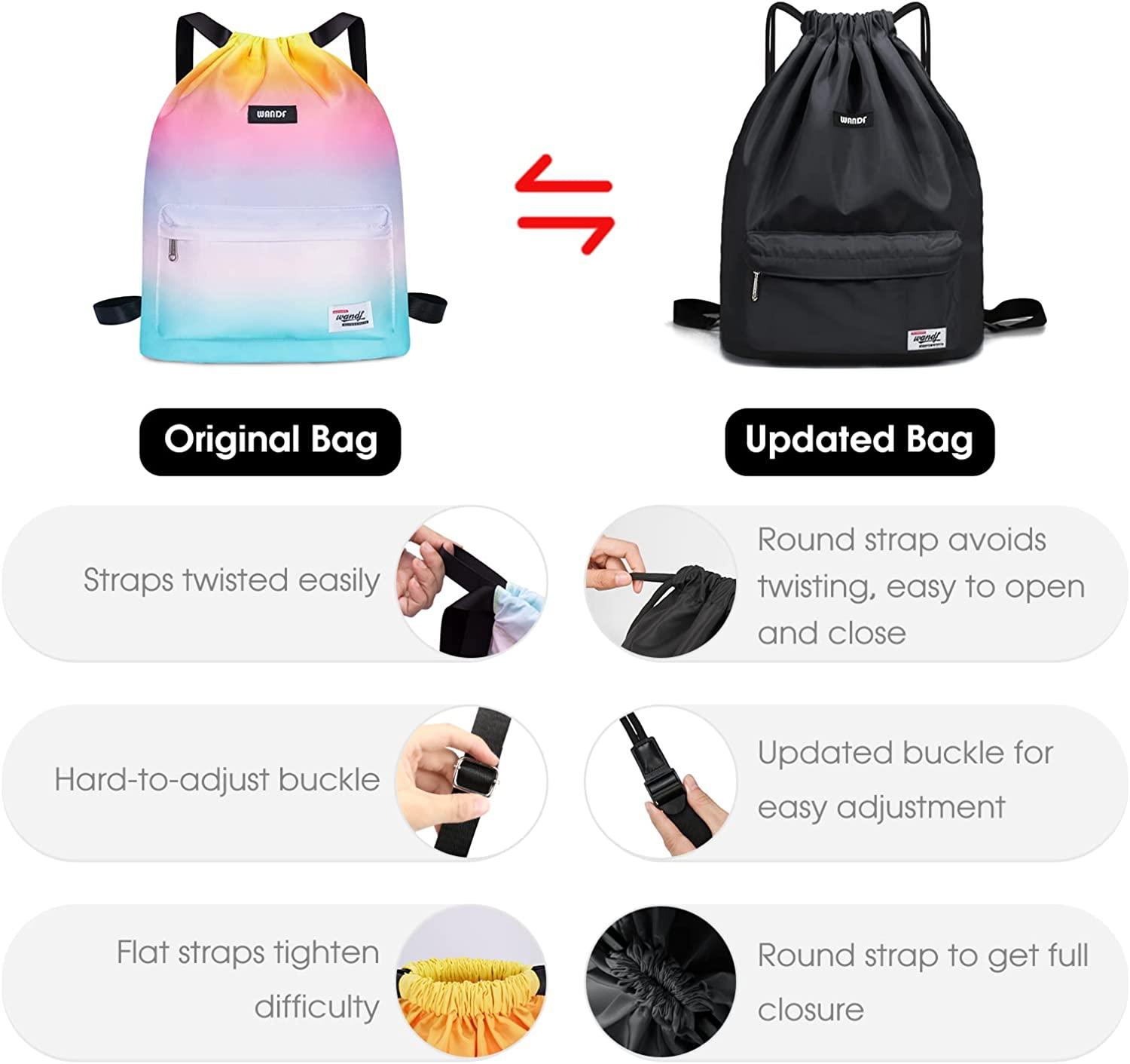 Drawstring Backpack String Bag Sackpack Cinch Water Resistant