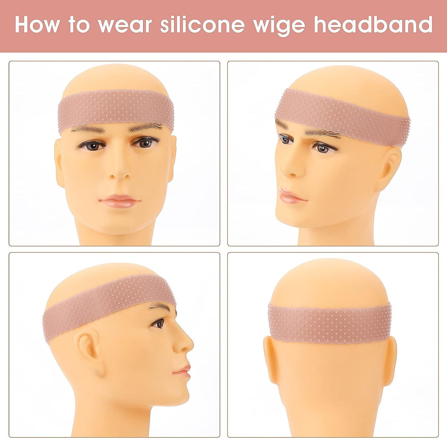 Molain 4Pcs Wig Grip Band Non-Slip Silicone Wig Headband for Women  Adjustable Wig Fix Seamless Wig Band Elastic Wig Gripper Cap for Lace Wigs  to Hold
