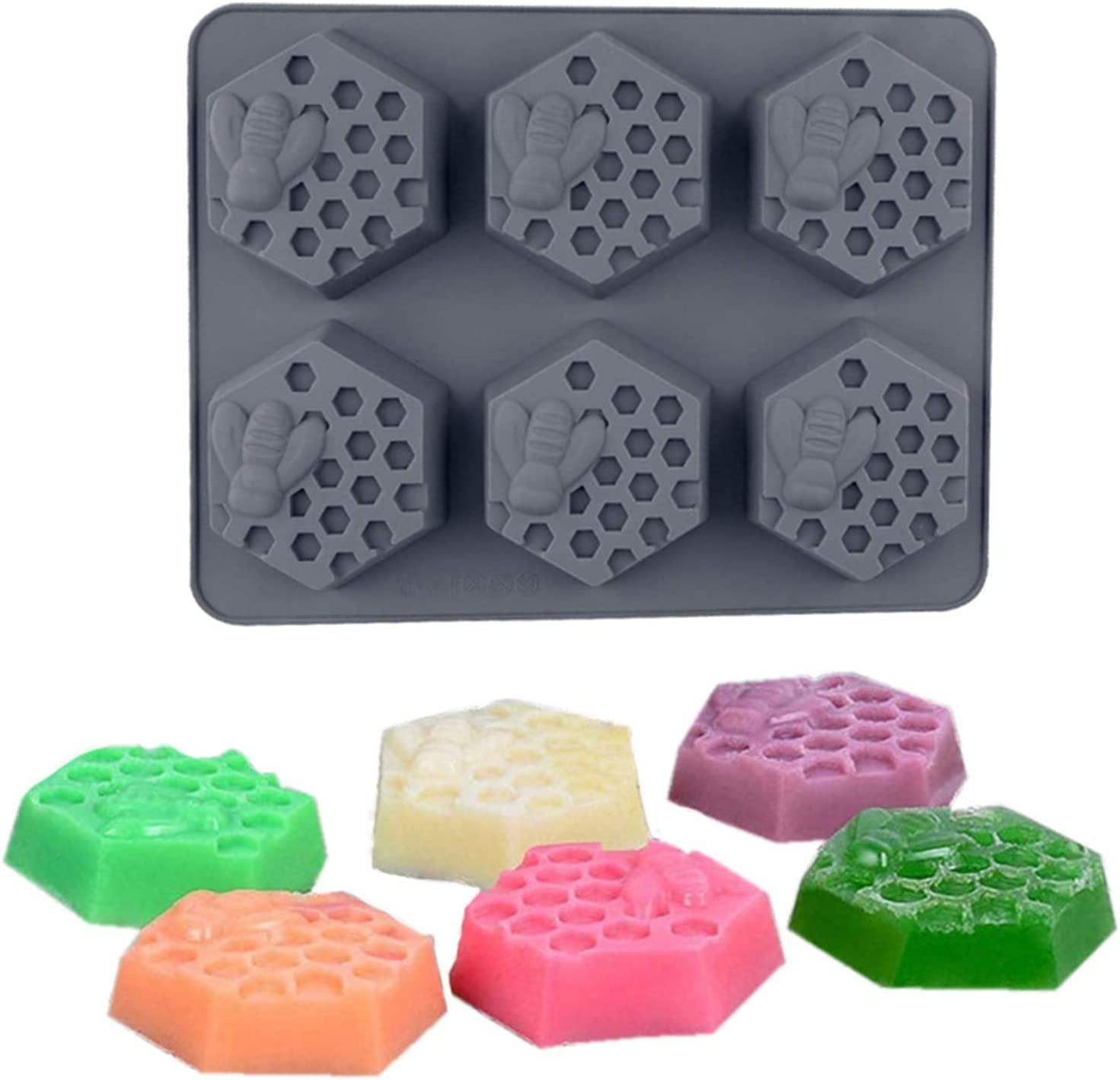 1 Pcs Honey Bee Silicone Soap Mold DIY Handmade Craft 3D Insect Soap Mold  Silicone Oval 6 Forms Soap Molds for Soap Making