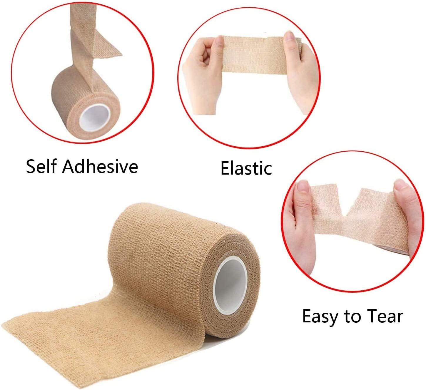 15 Pack 2 Inch x 5 Yards Self Adhesive Bandage Breathable Cohesive Bandage  Wrap Rolls Elastic Self-Adherent Tape for Stretch Athletic, Sports, Wrist
