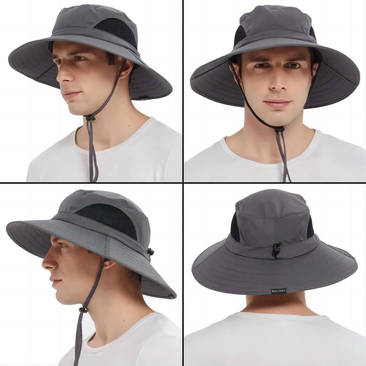 Men Women Bucket Sun Hat Waterproof Wide Brim Foldable Boonie Fishing  Hiking Cap