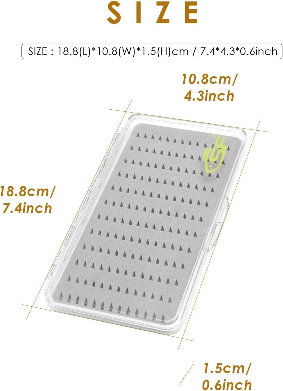 SF Super Slim Fly Fishing Trout Flies Fly Box Clear lid/Gray  Foam/Large/1Pcs Large